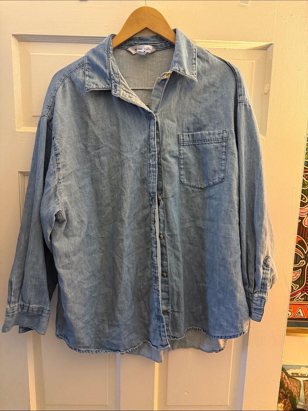 Old Navy Light Blue Boyfriend Denim Shirt